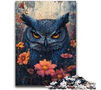 Puzzles pour Adolescents 1000 Hiboux mystérieux Jeu Stimulant et Jeu Familial Décoration Murale Cadeaux d'anniversaire et de Noël Uniques 26x38cm