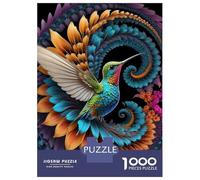 Puzzles pour Adolescents 1000 Hummingbird Fractal Puzzles pour Adolescents Jeux Relaxants Améliore La Mémoire Cadeaux d'anniversaire Et Idées Cadeaux Uniques 38x26cm/1000pcs