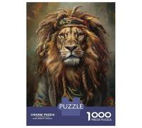 Puzzles pour Adolescents 1000 Jamaican Reggae Rasta Lion Puzzles pour Adultes Jeu Manuel D'assemblage De Motifs Offre Spéciale pour Toute La Famille 52x38cm/1000pcs