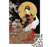 Puzzles pour Adolescents 1000 Japanese Geisha Art Print-5 Puzzle Adulte Casse-tête Jeu De Vitesse Manuelle pour Anniversaire, Noël 70x50cm/1000pcs