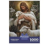 Puzzles pour Adolescents 1000 Jesus and The Flock Puzzle Adulte Casse-tête Jeu De Vitesse Manuelle pour Anniversaire, Noël 38x26cm/1000pcs
