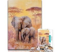 Puzzles pour Adolescents : 1000 Jeux de Puzzles représentant des éléphants d'Afrique, Difficiles à réaliser, mais Amusants et Humoristiques, Cadeaux d'anniversaire et Cadeaux Uniques (75x50cm)