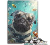 Puzzles pour Adolescents 1000 Jeux éducatifs sur Le thème des Chiens sous-Marins Décoration d'intérieur Idéal comme Cadeau pour Toute la Famille 50x75cm