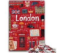 Puzzles pour Adolescents 1000 Jouets éducatifs London, décoration intérieure Unique et Cadeaux pour Les 14 Ans et Plus 26x38cm