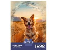 Puzzles pour Adolescents 1000 Joyful Bound Through Golden Fields Puzzles pour Adultes Jeu Manuel D'assemblage De Motifs Offre Spéciale pour Toute La Famille 52x38cm/1000pcs