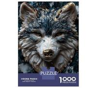 Puzzles pour Adolescents 1000 Kintsugi Lone Blue Wolf Puzzles pour Adultes Jeu Manuel Anti-Stress Stimule Le Cerveau 70x50cm/1000pcs