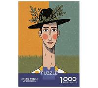 Puzzles pour Adolescents 1000 Man with Hat and Polka Dots Puzzles pour Adultes Jeu Manuel D'assemblage De Motifs Offre Spéciale pour Toute La Famille 70x50cm/1000pcs