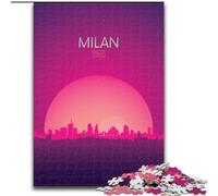 Puzzles pour Adolescents 1000 Milan Italie, Jouets éducatifs, idéal comme Cadeau pour Toute la Famille, pour Les Enfants de 14 Ans et Plus, 50x75cm