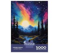 Puzzles pour Adolescents 1000 Mountain Sunfall Puzzle Adulte Casse-tête Jeu De Vitesse Manuelle pour Anniversaire, Noël 52x38cm/1000pcs