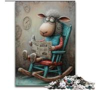 Puzzles pour Adolescents 1000 Moutons lisant Un Journal, adaptés aux Personnes de 14 Ans et Plus, Jeux éducatifs, Cadeaux du Père Noël Secret (Taille 50x75cm)