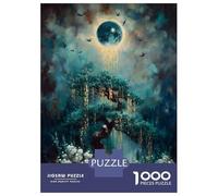 Puzzles pour Adolescents 1000 Mystical Tree Under A Glowing Moon Puzzle Adulte Casse-tête Jeu De Vitesse Manuelle pour Anniversaire, Noël 70x50cm/1000pcs
