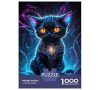 Puzzles pour Adolescents 1000 Neon Galaxy Kitten Puzzle Jeux Amusants Décoration Parfaite Offre Cadeau pour Toute La Famille 70x50cm/1000pcs