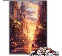 Puzzles pour Adolescents 1000 New York Street Jeu Familial Soulagement du Stress Défi Difficile Cadeaux du Père Noël Secret (38x52cm) 1000 pièces