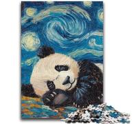 Puzzles pour Adolescents 1000 Panda Night Sky Soulagement du Stress Staycation Kill Time Décoration Parfaite pour Les 14 Ans et Plus 50x75cm