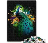 Puzzles pour Adolescents 1000 paons aquarelles pour 14 Ans et Plus Jeu de réflexion Meilleur Cadeau pour Adultes et Adolescents 50x75cm