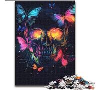 Puzzles pour Adolescents 1000 Papillons et crânes, Jouets éducatifs, Anti-Stress, décoration d'intérieur Unique et Cadeaux (Taille 26x38cm)