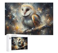 Puzzles pour Adolescents 1000 PCS Abstract Painting - Barn Owl Perched on Branch Casse-tête pour Adultes, Jeu De Réflexion Difficile, Original, Cadeau d'anniversaire 1000 PCS