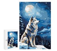 Puzzles pour Adolescents 1000 PCS Alaska Wolf Snow Pixel Art Puzzles pour Adolescents, Jouets Anti-Stress, Décoration Murale, Cadeaux d'anniversaire Et De Noël Uniques 1000 PCS