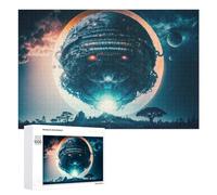 Puzzles pour Adolescents 1000 PCS Alien Planet with Floating Cityscape Puzzle Anti-Stress, Jouet Idéal pour Une Décoration Amusante À La Maison, 1000 PCS