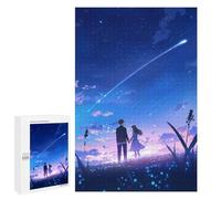Puzzles pour Adolescents 1000 PCS Anime Couple Under Shooting Stars Puzzles pour Adolescents - Jeu Familial - Décoration Murale - Interaction Parent-Enfant 1000 PCS