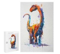 Puzzles pour Adolescents 1000 PCS Apatosaurus Watercolor Puzzles pour Adolescents, Jouets À Faire Soi-même, Activités Amusantes À La Maison pour Passer Le Temps, 1000 PCS