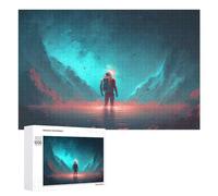 Puzzles pour Adolescents 1000 PCS Astronaut Alone in Dark Casse-tête pour Adultes, Jeu De Réflexion Difficile, Original, Cadeau d'anniversaire 1000 PCS