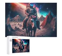 Puzzles pour Adolescents 1000 PCS Astronaut Riding Horse on Alien Planet Puzzles pour Adultes Jeu De Réflexion Décoration Intérieure Activités Amusantes À La Maison 1000 PCS