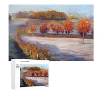Puzzles pour Adolescents 1000 PCS Autumn Trees in The Field Puzzles pour Adultes Jeu De Réflexion Décoration Intérieure Activités Amusantes À La Maison 1000 PCS