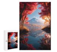 Puzzles pour Adolescents 1000 PCS Autumnal Lake Reflections with Mountain View Puzzles pour Adultes Activités Familiales Interaction Parent-Enfant Jeu Au Design Élégant 1000 PCS