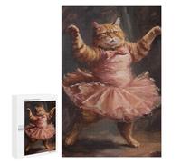 Puzzles pour Adolescents 1000 PCS Ballerina Orange Tabby Cat Puzzles pour Adolescents Jeux Relaxants Assemblage De Motifs Cadeaux Uniques d'anniversaire Et De Noël 1000 PCS