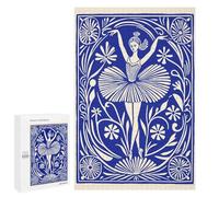 Puzzles pour Adolescents 1000 PCS Ballet Dancer in Floral Frame Puzzles Jeux De Détente Décoration Parfaite Cadeaux Uniques d'anniversaire Et De Noël 1000 PCS