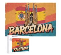 Puzzles pour Adolescents 1000 PCS Barcelona Spain Vintage Travel Poster Puzzles, Jeux Amusants, Assemblage De Motifs, Cadeaux Uniques d'anniversaire Et De Noël 1000 PCS
