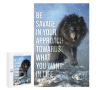 Puzzles pour Adolescents 1000 PCS Be Savage Wolf Motivation Jeu De Puzzle Familial Décoration Parfaite Cadeaux Uniques pour Un Anniversaire Et Noël 1000 PCS