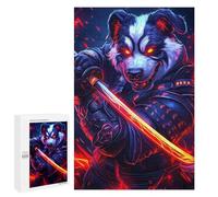 Puzzles pour Adolescents 1000 PCS Bernard Dog Samurai Warrior Animal Puzzle pour Adultes Jeux Relaxants Décoration Murale pour Les Joueurs 1000 PCS