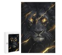 Puzzles pour Adolescents 1000 PCS Black and Gold Lion Puzzles pour Adolescents Jeux Relaxants Assemblage De Motifs Cadeaux Uniques d'anniversaire Et De Noël 1000 PCS