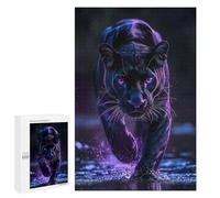 Puzzles pour Adolescents 1000 PCS Black Panther with Glowing Eyes Puzzles pour Adultes Jouets Anti-Stress Améliorent La Mémoire Difficiles Et Stimulants 1000 PCS