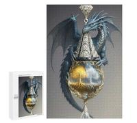 Puzzles pour Adolescents 1000 PCS Blue Dragon with Golden and Silver Trees Puzzles pour Adultes, Jouets Anti-Stress, Activités Amusantes À Faire À La Maison, 1000 PCS