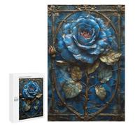 Puzzles pour Adolescents 1000 PCS Blue Gothic Rose Puzzles pour Adultes Jouets Anti-Stress pour S'amuser en Famille Interaction Parent-Enfant 1000 PCS