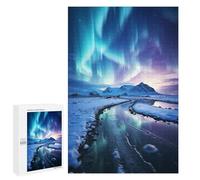 Puzzles pour Adolescents 1000 PCS Blue Northern Lights Puzzles pour Adultes Jeux Relaxants pour S'amuser en Famille Cadeaux De Noël Et d'anniversaire 1000 PCS