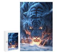 Puzzles pour Adolescents 1000 PCS Blue Tiger Snow Fantasy Artwork Puzzles pour Adolescents - Jeu Familial - Décoration Murale - Interaction Parent-Enfant 1000 PCS