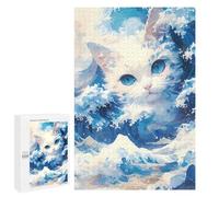 Puzzles pour Adolescents 1000 PCS Blue Wave Cat Puzzles pour Adolescents - Jeu Familial - Décoration Murale - Interaction Parent-Enfant 1000 PCS