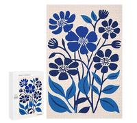 Puzzles pour Adolescents 1000 PCS Blue Wild Flowers Puzzles pour Adultes Jeux Amusants Décoration Parfaite Cadeaux Uniques d'anniversaire Et De Noël 1000 PCS