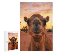 Puzzles pour Adolescents 1000 PCS Camel Portrait at Sunset Wildlife Photo Puzzles pour Adultes - Jeu Manuel Anti-Stress - Cadeaux Uniques pour Anniversaire Et Noël 1000 PCS