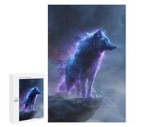 Puzzles pour Adolescents 1000 PCS Celestial Wolf on Mountain Peak Puzzles pour Adultes - Jeu Manuel Anti-Stress - Cadeaux Uniques pour Anniversaire Et Noël 1000 PCS