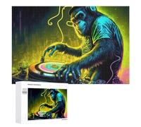 Puzzles pour Adolescents 1000 PCS Chimp DJ Neon Puzzles pour Adultes Jeux Relaxants Découpe De Précision Jeu Stimulant Cadeaux 1000 PCS