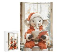 Puzzles pour Adolescents 1000 PCS Christmas Elephant Reading Puzzles pour Adultes Jeu Familial Décoration Parfaite Difficile À Compléter 1000 PCS