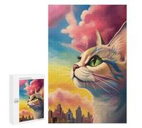 Puzzles pour Adolescents 1000 PCS Close Up Cat Puzzles pour Adultes Jeux Relaxants Décoration Murale Activités Amusantes À La Maison 1000 PCS