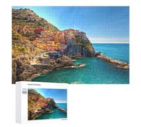 Puzzles pour Adolescents 1000 PCS Colorful Coastal Village Scene Puzzles pour Adolescents Jeux Relaxants Assemblage De Motifs Cadeaux Uniques d'anniversaire Et De Noël 1000 PCS