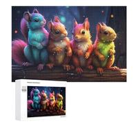 Puzzles pour Adolescents 1000 PCS Colorful Fantasy Squirrels Puzzles pour Adultes Jeux Relaxants Découpe De Précision Jeu Stimulant Cadeaux 1000 PCS