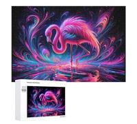 Puzzles pour Adolescents 1000 PCS Colorful Flamingo Artwork Puzzle Anti-Stress, Jouet Idéal pour Une Décoration Amusante À La Maison, 1000 PCS